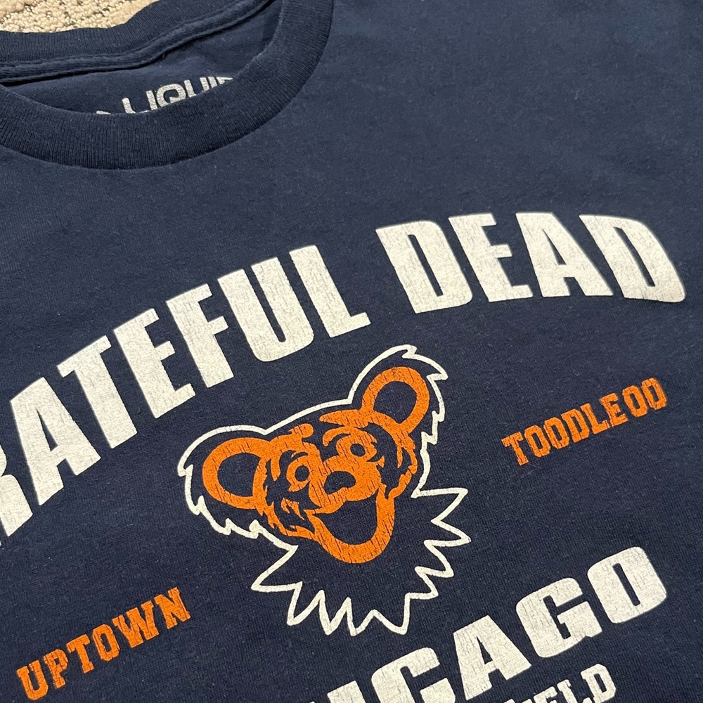 🎸 '22 Grateful Dead Band Chicago Bears Steal Face Soldier Field NFL 1995 Tour T - Picture 5 of 11